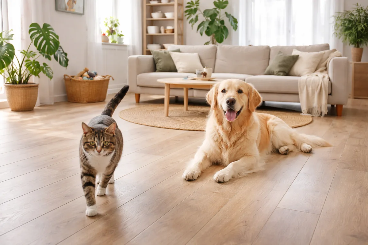 Comment choisir le bon revêtement de sol pour une maison avec des animaux de compagnie